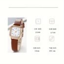 Ladies Square Quartz Watch with Faux Leather Strap And Zinc Alloy Case