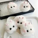 Adorable Pink Blush Bunny Plush Hair Clips - Soft and Sweet Cartoon Rabbit Barrettes for Women and, Hair Accessorie