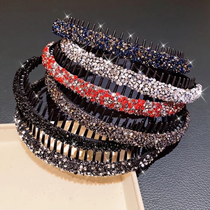 6pcs Lemon Loveo Sparkling Rhinestone Hairbands - Non-Slip, Teeth Grip Headbands for Girls - Perfect Fashion Accessory & Gift - Image 11