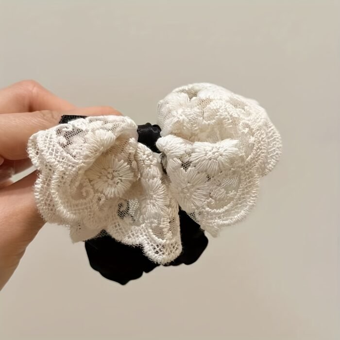 New lace bow, large intestine headband, Korean version hair accessory, sweet headband, cute headband, rubber band, stylish headband accessory - Image 11