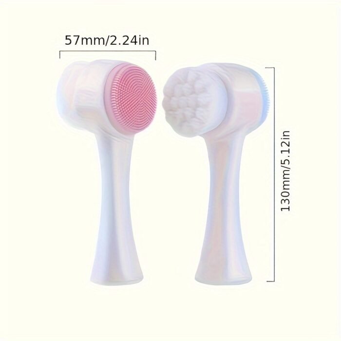 2-In-1 Silicone Face Cleanser - Gentle Exfoliation & Massage, Dual Soft Brushes Suitable for All Skin Types, Fragrance-Free - Image 6