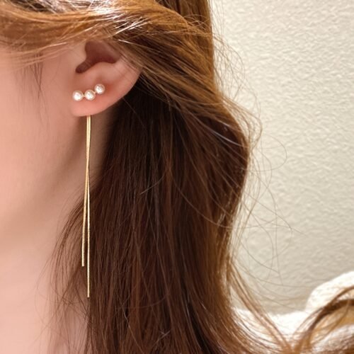 Chic Long Tassel Stud Earrings for Women - Vintage & Minimalist Style, Perfect for Casual Attire or Parties