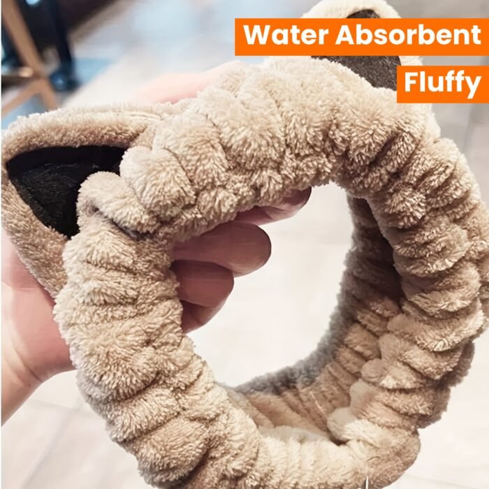 1pc Fluffy Head Band Lovely Kitten Ears Head Hoop Elastic Head Wear Water Absorbent Hair Wear For Face Washing Make Up Skincare - Image 17