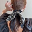 3pcs of Floral Ribbon Hair Bands, Double Layer Floral Hair Bands, Bow Temperament Elegant Senior Sense of Floral Ribbon, Fashion Head Ropes, Small Scarves, Fresh Sweet Ponytail Hair Accessories