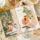 [Retro Floral] Scrapbooking Decorative Collage DIY Craft Material Paper | Pack of 10 sheets | Paper | Hollowed out base | Scrapbook magazine planning, decorative collage, DIY craft | Retro floral branch and leaf
