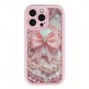 [Pink TPU Case] Apple iPhone Case, Colorful TPU Anti-fall Full Coverage Precision Protective Case | Gaozhu Pink Golden Butterfly | for iPhone6/7/8/X/Xs/Xr/Xs Max/11/12/13/14/15/16Pro Max
