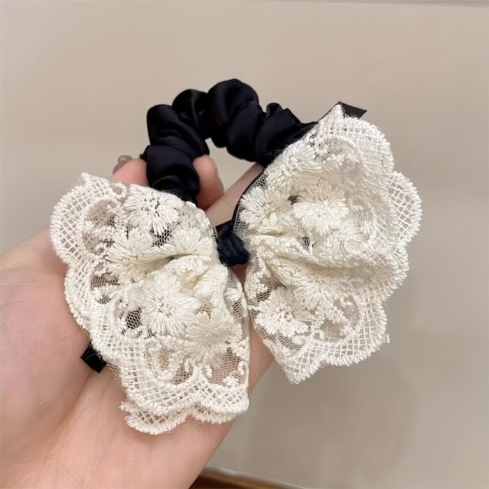 New lace bow, large intestine headband, Korean version hair accessory, sweet headband, cute headband, rubber band, stylish headband accessory - Image 8
