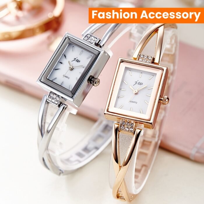 Elegant Vintage Rectangular Ladies' Wrist Watch, Luxury Quartz Movement Analog Display, Alloy Band & Case, Non, with Button Battery for Fashion Accessory - Image 11