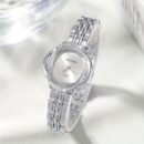 Elegant Women's Quartz Watch with Rhinestone Accents - Chic Zinc Alloy Bracelet Design, Perfect for Dates, Parties & Birthday Gifts, Unique, Fashion, Elegant Style