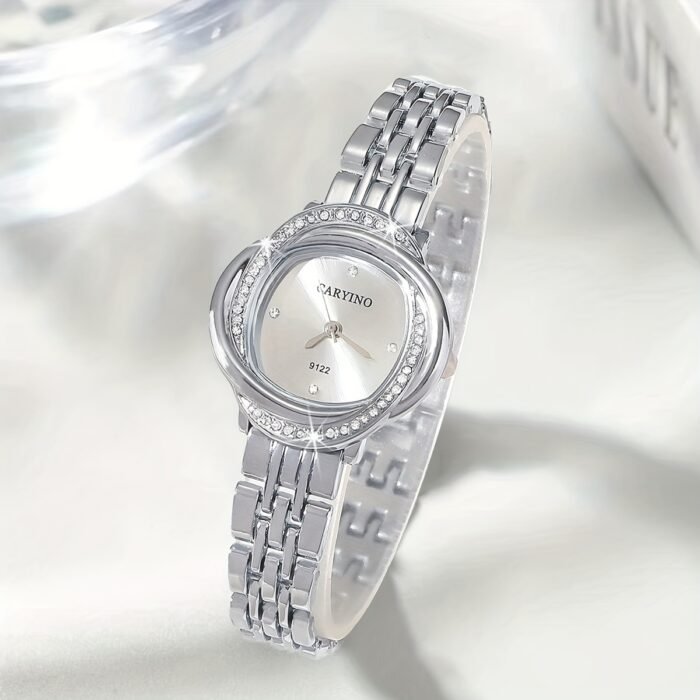 Elegant Women's Quartz Watch with Rhinestone Accents - Chic Zinc Alloy Bracelet Design, Perfect for Dates, Parties & Birthday Gifts, Unique, Fashion, Elegant Style - Image 6