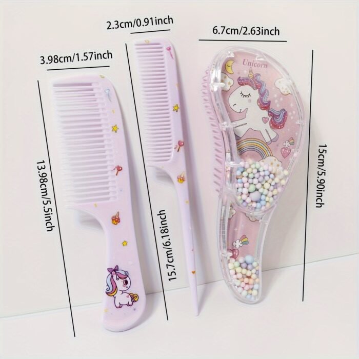 3pcs Cartoon Hair Comb Set - Wet & Dry Use, Detangling & Styling Brushes for All Hair Types, Durable ABS Plastic Handle, Perfect Gift Idea - Image 5
