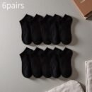 1 pair/6 pairs Women's boat socks spring and summer shallow-cut low-top lightweight breathable sweat-absorbing ankle socks short tube plain color simple soft comfortable Women's socks