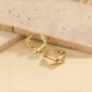 1 Pair Geometric Irregular Hoop Earrings, Elegant & Simple Style, Alloy with Stainless Steel Ear Needle, Versatile for Daily Wear & Banquets, All-Season Accessory for Women