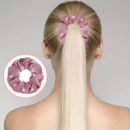 8pcs Elegant Pink & White Check & Floral Hair Ties - Soft Fabric, Non-Slip, Perfect for Buns & Pigtails, Ideal Gift Set for Women, Everyday Hair Accessories | Check Pattern Ties | Elastic Headbands, Hair Accessories Set