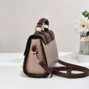 Stylish Women's Synthetic Leather Crossbody Bag - Lightweight, Versatile, and Secure Zip Closure with Adjustable Strap, Black & Brown Two-Tone Design, Perfect for Casual Everyday Use