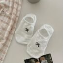 5 Pairs of Japanese Retro Patterned Boat Socks with Cartoon Bows, Short Socks for Female Students, Suitable for Sports And Casual Wear, Low-Cut And Breathable Thin Socks.