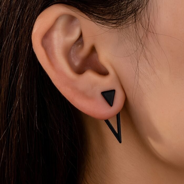 [1 Pair Chic Triangle Earrings] 1 Pair Chic Minimalist Triangle Design Earrings - Versatile & Trendy, Alloy with Iron Posts, Perfect for Casual Attire - Image 8