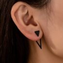 [1 Pair Chic Triangle Earrings] 1 Pair Chic Minimalist Triangle Design Earrings - Versatile & Trendy, Alloy with Iron Posts, Perfect for Casual Attire