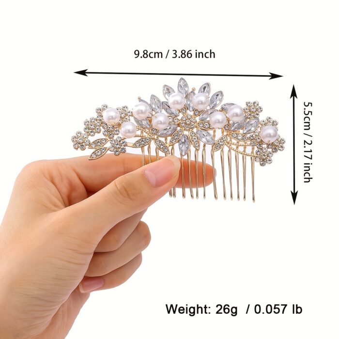 Elegant Exquisite Romantic Glamorous Flower Hair Comb, Women Girls Casual Party Wedding Supplies, Princess Fairy Style Bridal Fresh Hair Accessories, Gift Photo Props - Image 10