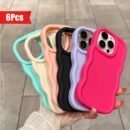 6pcs Solid Color Large Hole Phone Cases for iPhone - Fits 15/14/13/12/11, XS, XR, X, 7/8, Mini, Plus, Pro, Pro Max Models - Shockproof