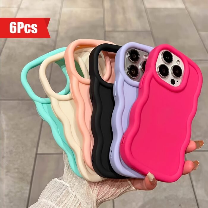 6pcs Solid Color Large Hole Phone Cases for iPhone - Fits 15/14/13/12/11, XS, XR, X, 7/8, Mini, Plus, Pro, Pro Max Models - Shockproof - Image 12