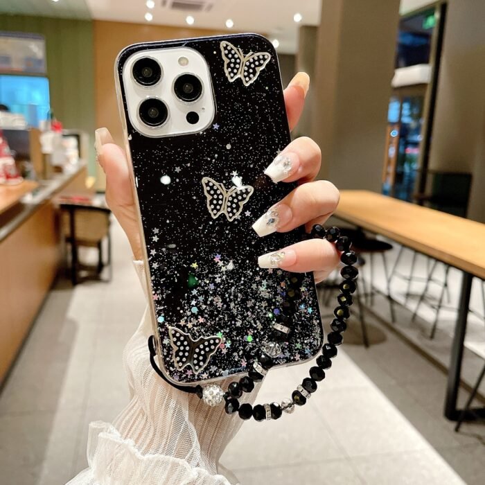 Fashion Starry Sky Butterfly Bracelet Phone Case For IPhone11 11promax 12 12pro 12promax 13 13pro 13promax 14 14pro 14plus 14promax 15 15pro 15plus 15promax - Image 2