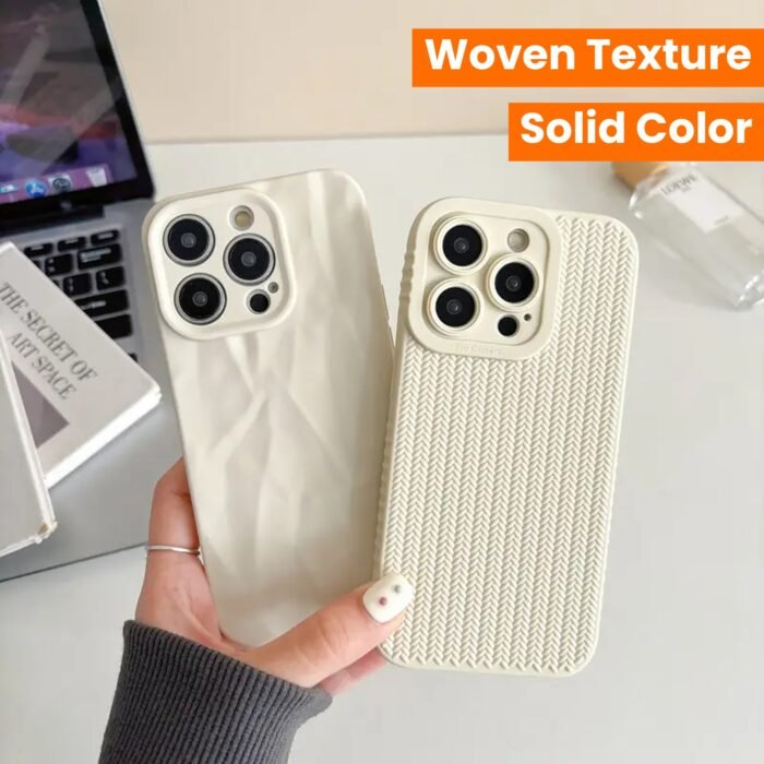 Set of 2 Solid Color Phone Cases with Woven Texture, Compatible with Iphone 15/14/13/12/11/Pro/Plus/Pro Max. - Image 11