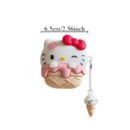 For Hello Kitty Ice Cream-Shaped Silicone Case for AirPods Pro with Keychain - Cute Cartoon Design, Anti-Fall & Durable Protective Cover, Mixed Colors, Airpod Storage Case
