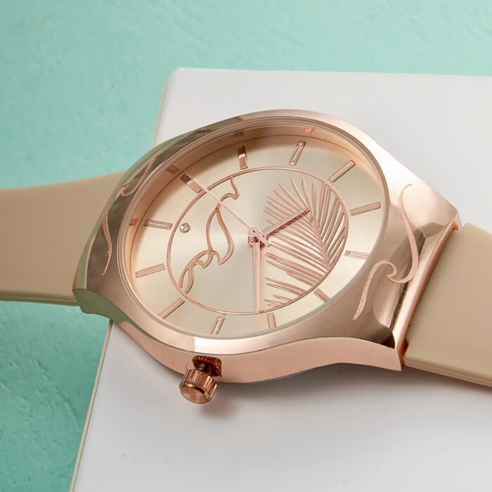Elegant Women's Quartz Watch WD-205, Silicone Strap, Zinc Alloy Case, Non-Wireless, Non-Rechargeable Battery, Fashionable Timepiece for Ladies - Image 2