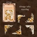 20-Pack Romantic Corner Series Sticker Set, 3D Scrapbooking Embellishments, DIY Craft Paper Niche Decorations for Scrapbooking, Journals, and Gift Decoration Accessories