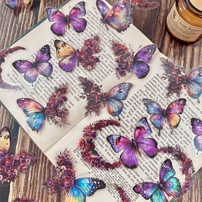 One Pack of 30 Butterfly Floral Hand Account DIY Decoration Stickers - Image 5