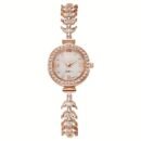 1pc Elegant Quartz Women'S Watch with Rhinestone Accents, Round Alloy Case, Fashionable Wristwatch, Non-Rechargeable Battery, Fashion Watch|Glamorous Timepiece|Alloy Case, Watch Accessories