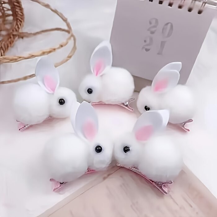 2pcs Adorable Easter Bunny Hair Clips - Fluffy Feather Design, Warm 3D Rabbit Ears for Women - Perfect for Parties & Daily Wear, Festive Hair Accessory | Playful Accessory | Soft Texture, Bunny Accessories - Image 7