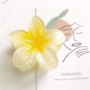 Floral Gradient Scrunchie Hair Clip - Beach Vacation Hair Accessory with Blue & White Flowers, Secure Grip Non-Slip Hair Clip for Women, All-Season Versatile Hairpin for Casual & Formal Styles, Gradient Flower Design | Soft Texture, Hair Accessories