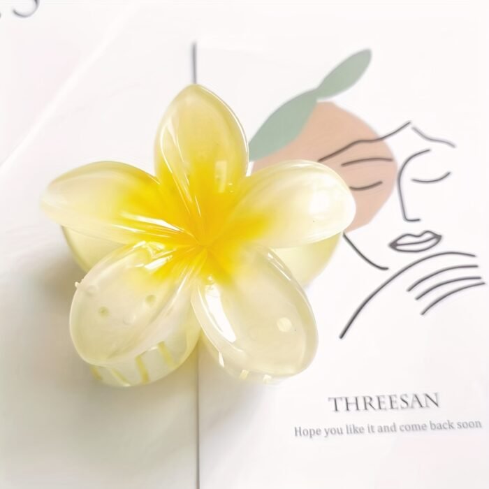 Floral Gradient Scrunchie Hair Clip - Beach Vacation Hair Accessory with Blue & White Flowers, Secure Grip Non-Slip Hair Clip for Women, All-Season Versatile Hairpin for Casual & Formal Styles, Gradient Flower Design | Soft Texture, Hair Accessories - Image 7