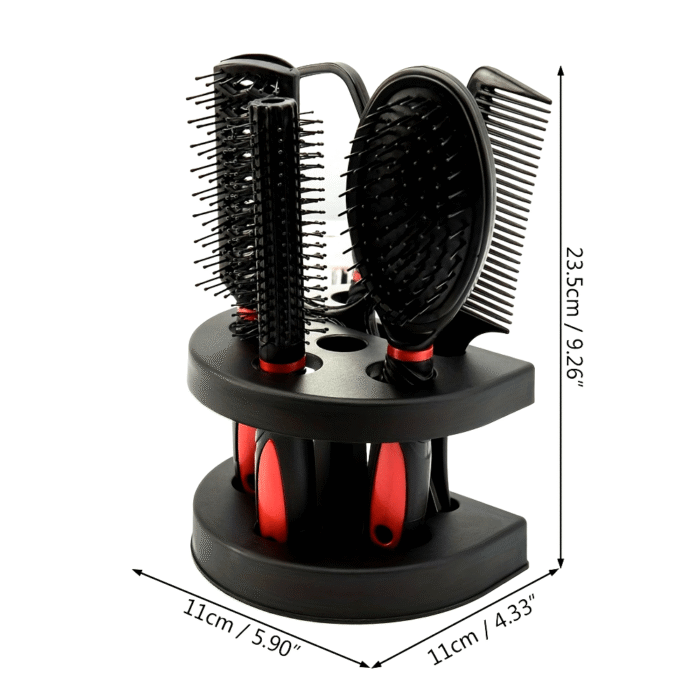 5pcs Unisex Professional Hair Styling Set, Scalp Massage, Detangling Brushes, Airbag Comb, Makeup Mirror, Unscented, for Normal Relaxed Textured Hair - Image 16