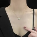 Elegant Butterfly Pendant Necklace for Women - Minimalist Golden-Tone Chain Jewelry, Versatile Daily Wear & Gift Idea, Year-Round Sophisticated Accessory, Butterfly Jewelry, Fashion Accessory, Chic Appearance, Delicate Design