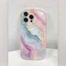 Colorful Marble Pattern TPU Full Coverage Cream Phone Case, Compatible with Apple iPhone 16/15/14/13/12/11/XS/X/7/8/Mini/Pro/Plus/Pro Max Protective Cover