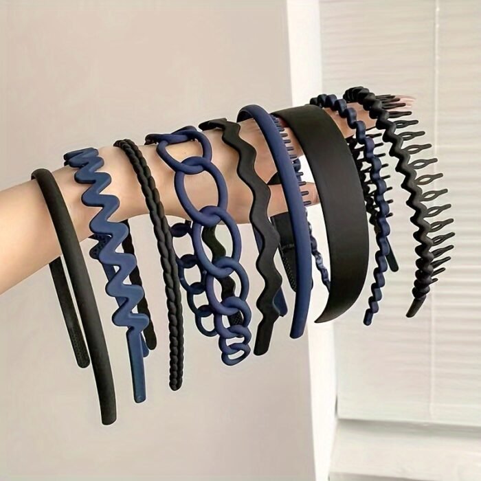 9pcs set of plastic hair ties, black anti-slip hair ties for women and girls, toothed plastic hair ties, Women's hair accessories thin hair ties and hair combs - Image 10
