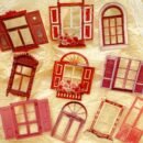 20pcs Retro Cartoon Door and Window PET Stickers, Self-Adhesive Plastic Decals with Glitter Finish, Irregular Shape for Scrapbooking, Bullet Journaling, Junk Journal Decoration, Creative Crafting|Playful Craft Elements|Pet Plastic Stickers, Cute Stickers
