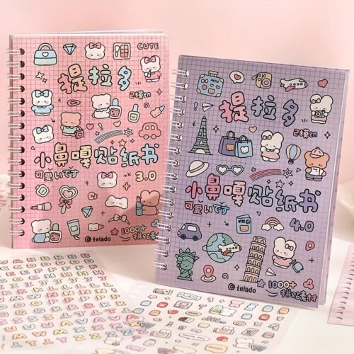 16 Sheets Little Nose Bridge 3.0 Sticker Book - Cute Cartoon & Travel-Themed Decals for Journals, Planners & DIY Crafts, Matte Finish, Self-Adhesive Paper, Perfect for Holiday & Birthday Gifts
