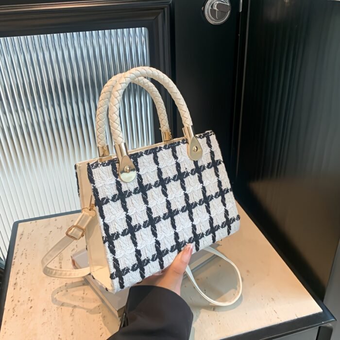 Gentle Light Luxury Small Fragrance Fashion Felt Handbell Bag - Autumn Winter 2024 New Crossbody Shoulder Bag for Female - Image 9