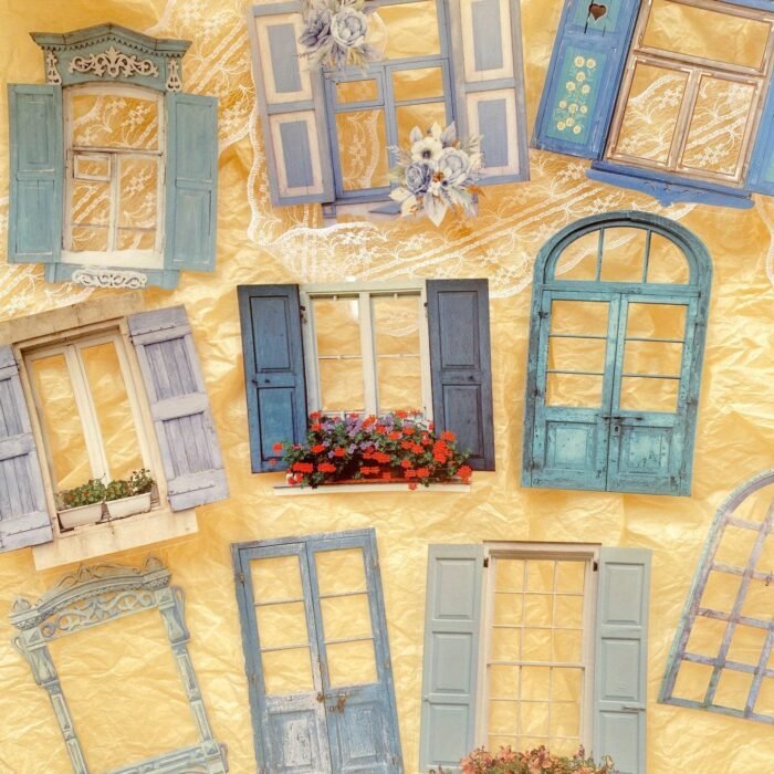 20pcs Retro Cartoon Door and Window PET Stickers, Self-Adhesive Plastic Decals with Glitter Finish, Irregular Shape for Scrapbooking, Bullet Journaling, Junk Journal Decoration, Creative Crafting|Playful Craft Elements|Pet Plastic Stickers, Cute Stickers - Image 15