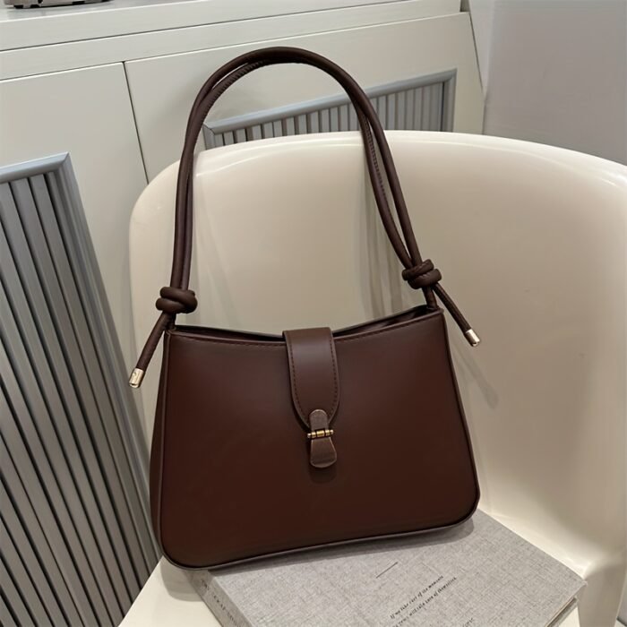 2025 Fashion Minimalist Crescent Underarm Bag for Women, Lightweight, Casual Street Style, Solid Color, Single Strap, Polyester Lined, Ideal for Daily Commute and Parties, Purs - Image 12