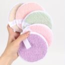 5pcs SoftTouch Reusable Double-Sided Facial Puffs - Gentle Hydrophilic PU Material for Effective Cleansing, Makeup Removal, and Bathing - Suitable for All Skin Types, Unscented, and Easy to Clean