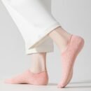 8 Pairs of Solid Color No-Show Socks for Women - Fabric, Machine Washable, Various Colors (Black, White, Gray, Pink, Green, Yellow, Beige), Fashion Socks|Minimalist Style|Stretchy Material