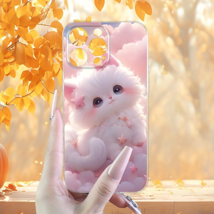 Cute Pink Cat Pattern Mobile Phone Case High-Quality Texture Lens Protection Transparent Mobile Phone Case for Men And Women for Iphone 16/16PLUS/16PRO/16PROMAX/15/ 15PLUS/ 15PRO/ 15PROMAX/ 14/ 14PLUS/ 14PRO/ 14PROMAX/ 13/ 13Mini/ 13PRO/ 13PROMAX/ 12/ 12Mini/ 11/ 8/ 7/ SE/ XSMAX/ / Plus/ Pro/ Max Series - Image 9
