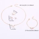 4pcs Elegant Butterfly Jewelry Set for Women, Cute Alloy Necklace, Ring, Earrings, Bracelet, Versatile Fashion Accessories for All Occasions, Gift-Ready