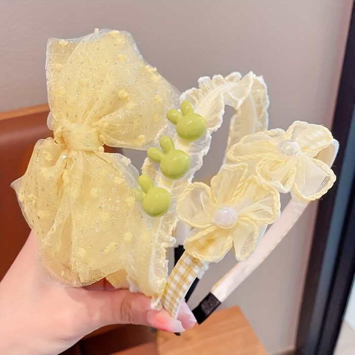 3pcs Elegant & Sweet Lace Floral Mesh Non-Slip Headbands, Charming Bow Accents, Trendy Hair Accessories - Image 14