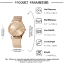 Elegant Women's Rose Golden Quartz Watch - Minimalist Round Dial, PU Leather Strap, Shockproof Design, Perfect for Office or Casual Wear, Comes with Gift Box